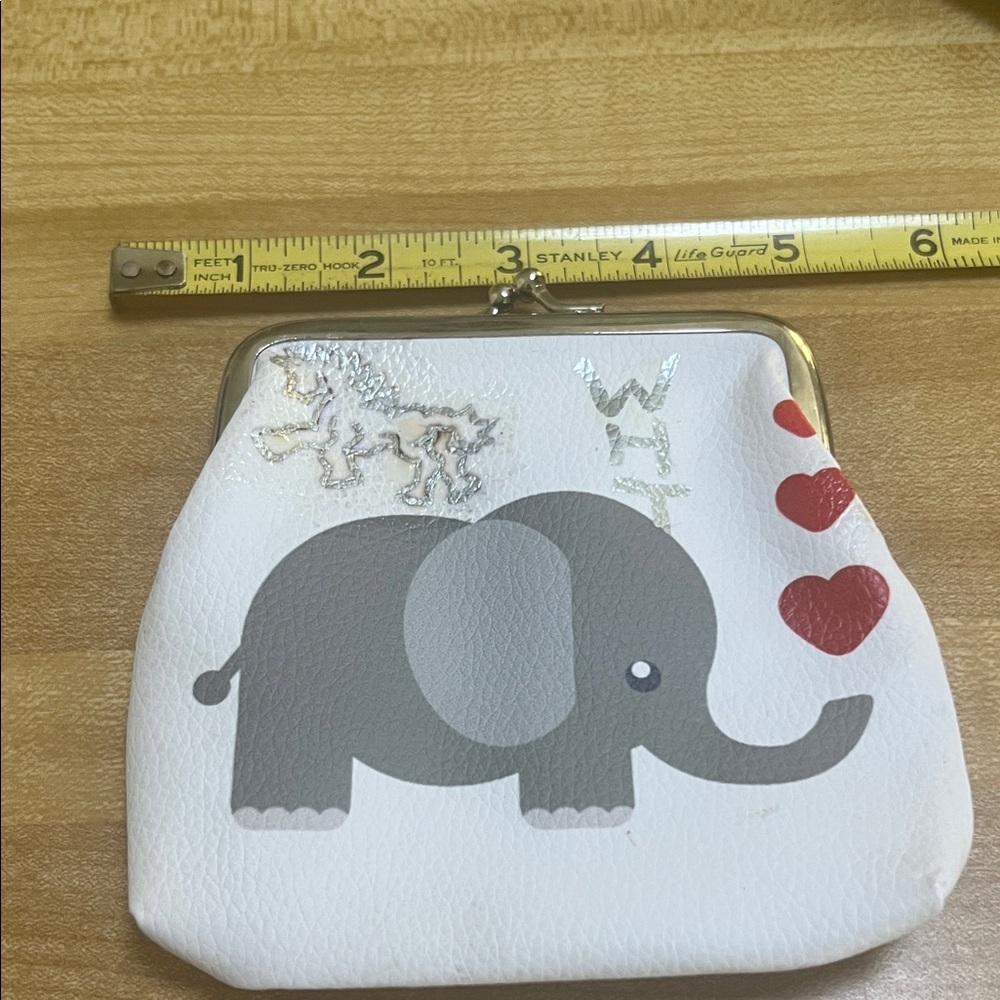 # 0736 + Set of Black /Gold WHT Logo & Baby Elephant Clutch with Silver Frame - Picture 12 of 17
